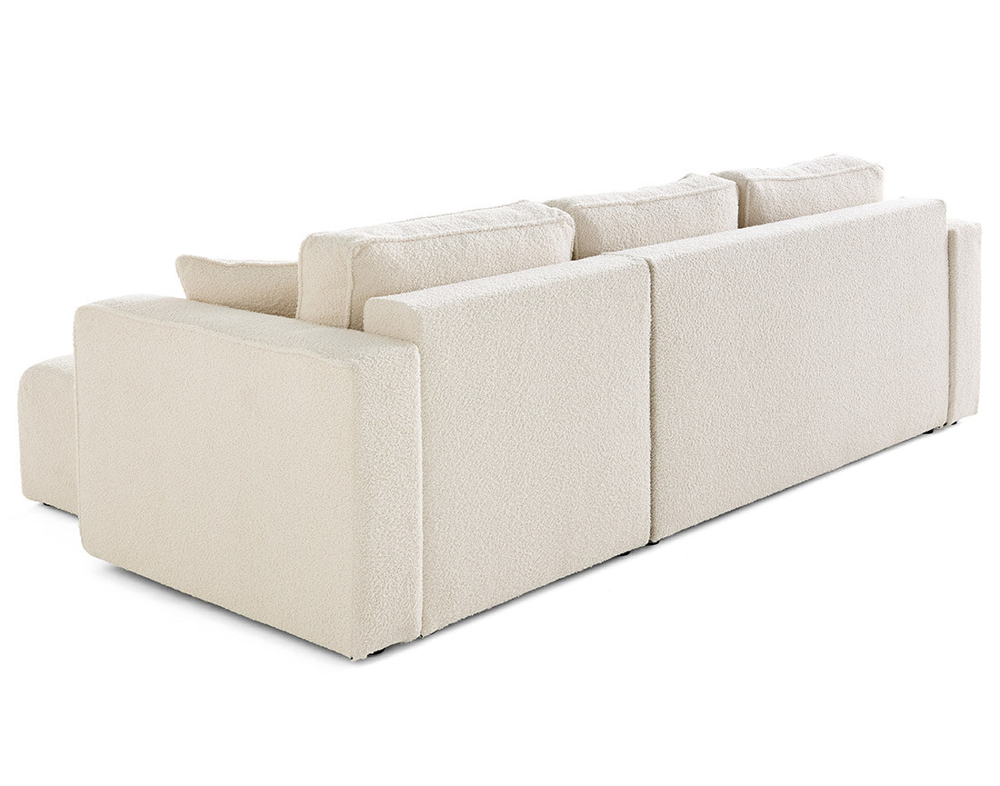 Canapé d'angle déhoussable réversible 4 places en tissu bouclette Canapé d'angle déhoussable réversible 4 places en tissu bouclette