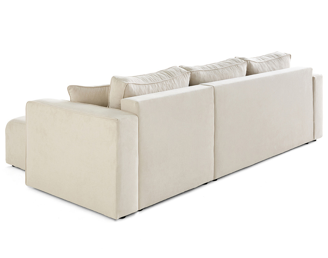 Canapé d'angle déhoussable réversible 4 places en tissu Topaze