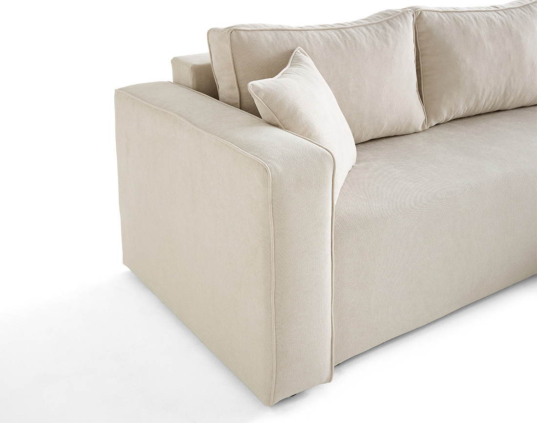 Canapé d'angle déhoussable réversible 4 places en tissu Topaze