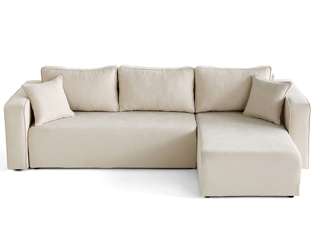 Canapé d'angle déhoussable réversible 4 places en tissu Topaze