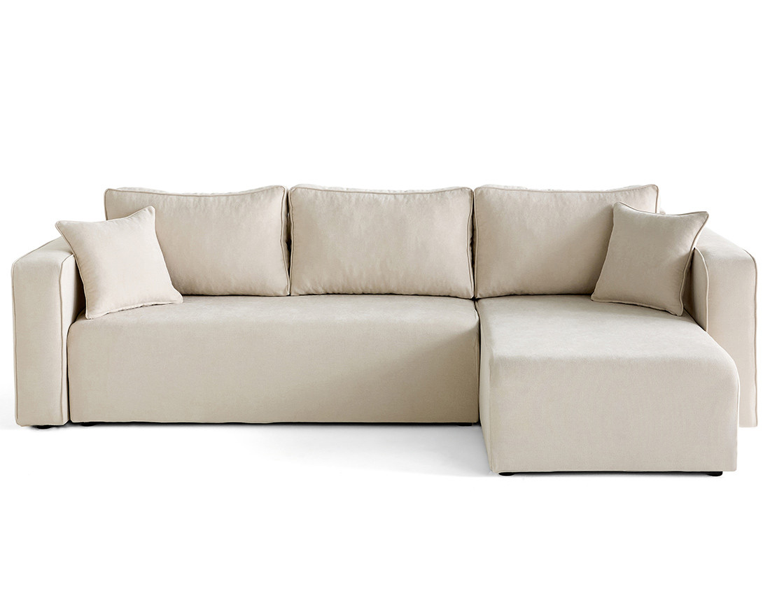 Canapé d'angle déhoussable réversible 4 places en tissu Topaze