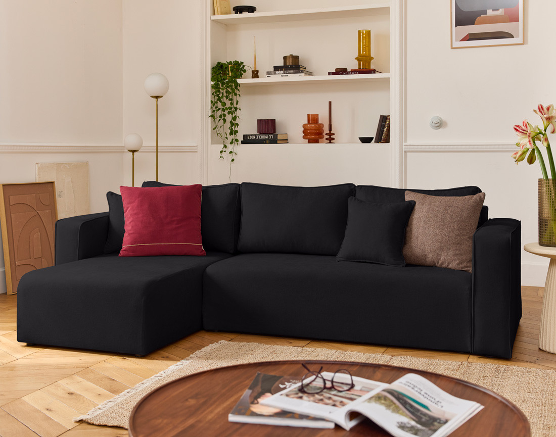 Canapé d'angle déhoussable réversible 4 places en tissu Topaze Canapé d'angle déhoussable réversible 4 places en tissu Topaze