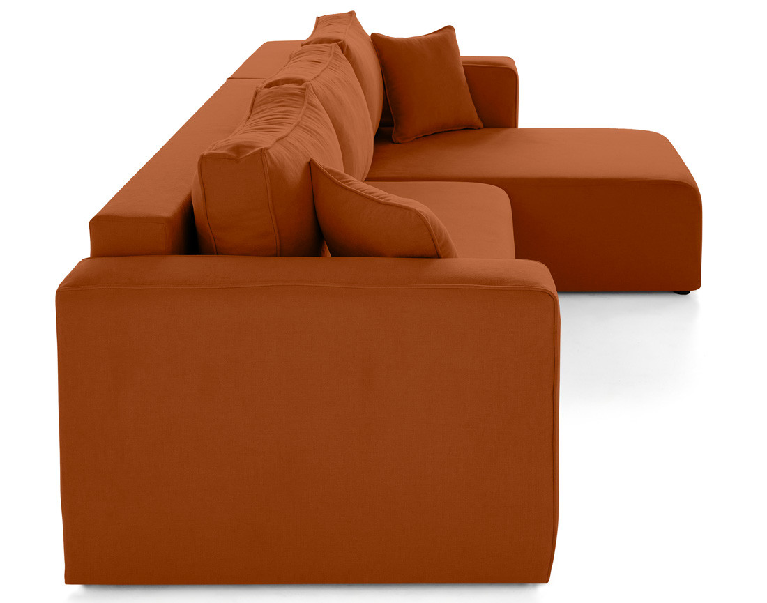 Canapé d'angle déhoussable réversible 4 places en tissu Topaze