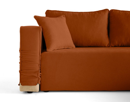 Canapé d'angle déhoussable réversible 4 places en tissu Topaze