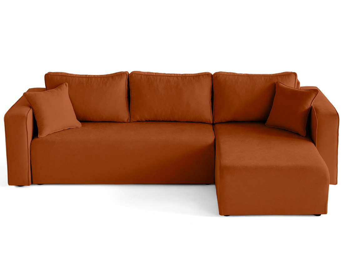 Canapé d'angle déhoussable réversible 4 places en tissu Topaze