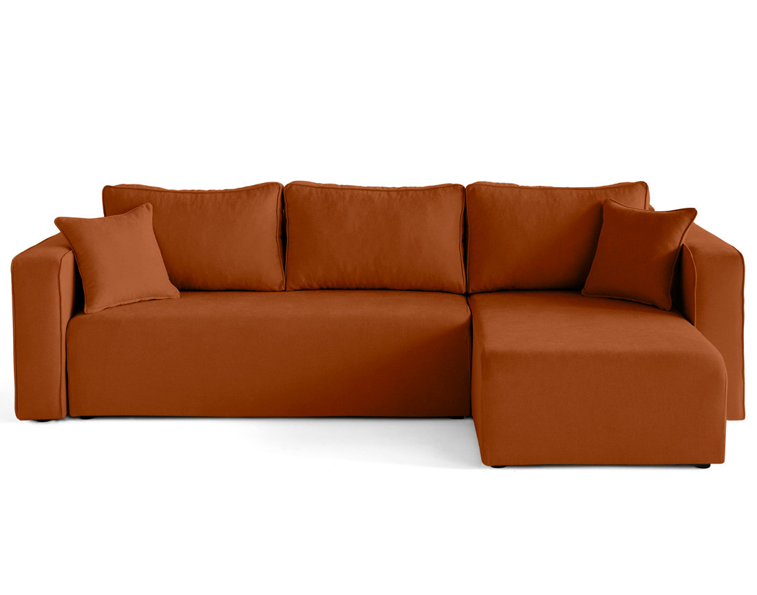 Canapé d'angle déhoussable réversible 4 places en tissu Topaze