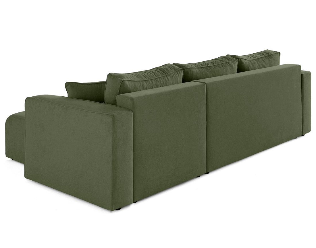 Canapé d'angle déhoussable réversible 4 places en tissu Topaze