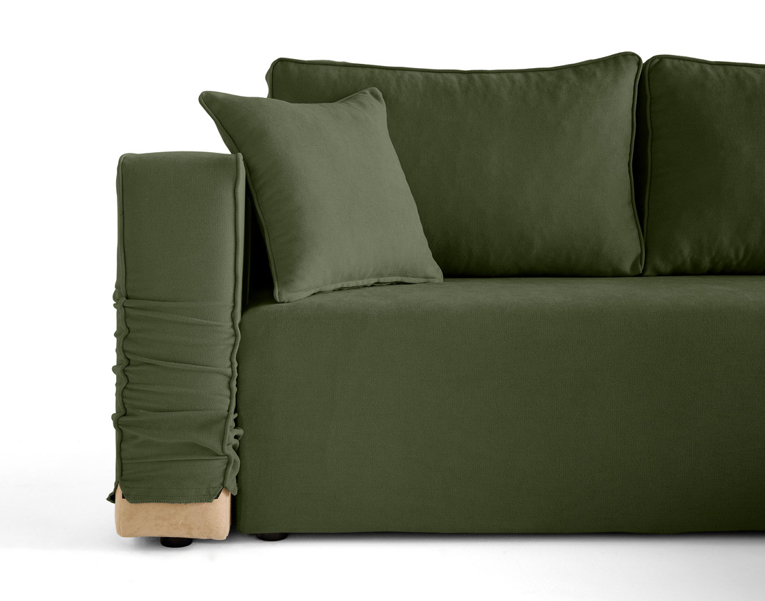 Canapé d'angle déhoussable réversible 4 places en tissu Topaze