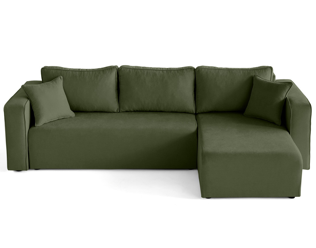 Canapé d'angle déhoussable réversible 4 places en tissu Topaze