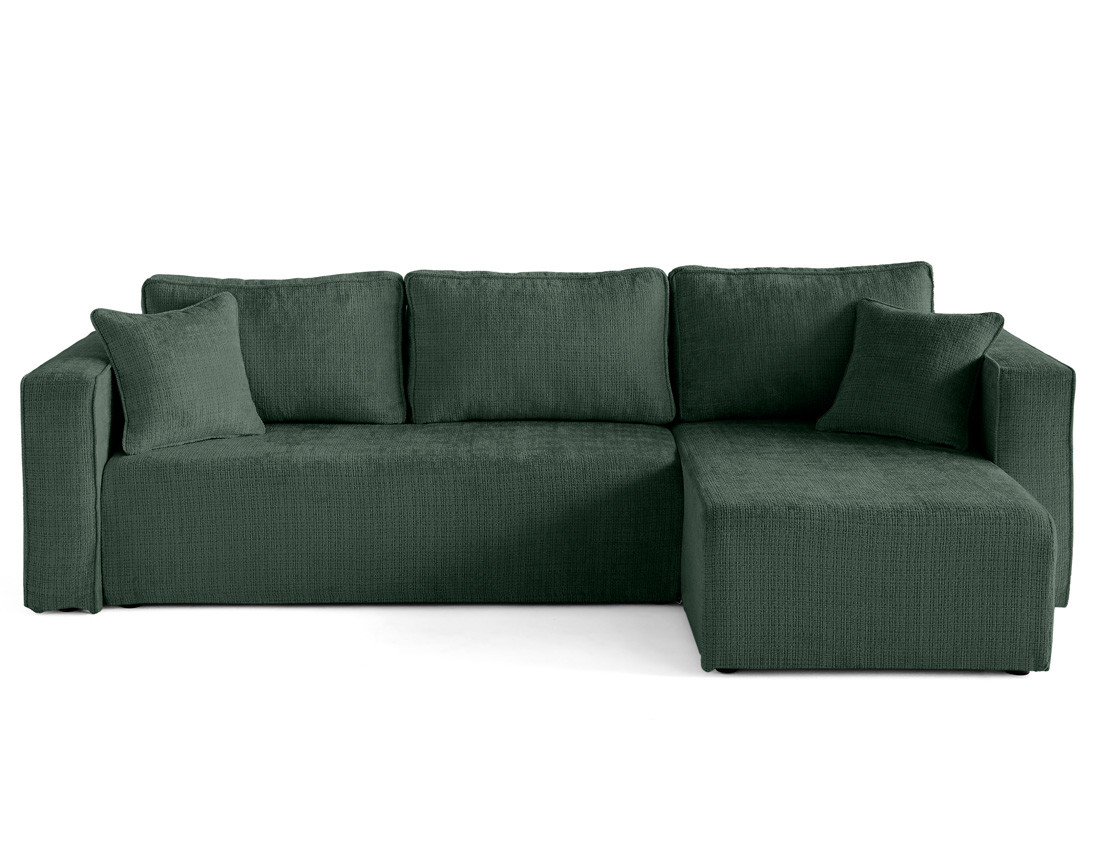 Housse en velours texturé pour canapé d'angle réversible 4 places