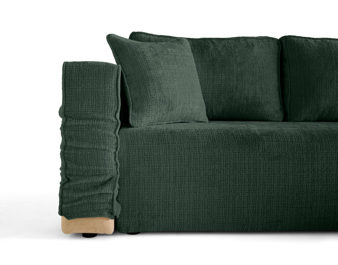 Housse en velours texturé pour canapé d'angle réversible 4 places