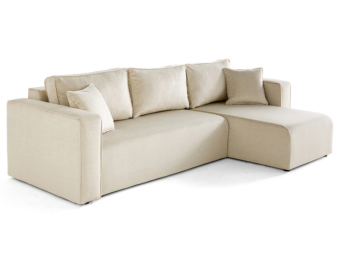 Canapé d'angle déhoussable réversible 4 places en velours Topaze Canapé d'angle déhoussable réversible 4 places en velours Topaze