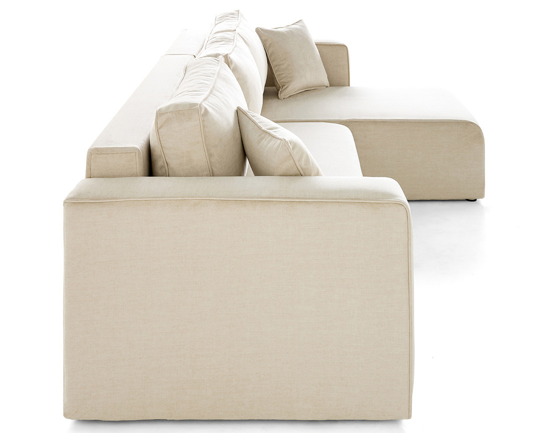 Canapé d'angle déhoussable réversible 4 places en velours Topaze Canapé d'angle déhoussable réversible 4 places en velours Topaze