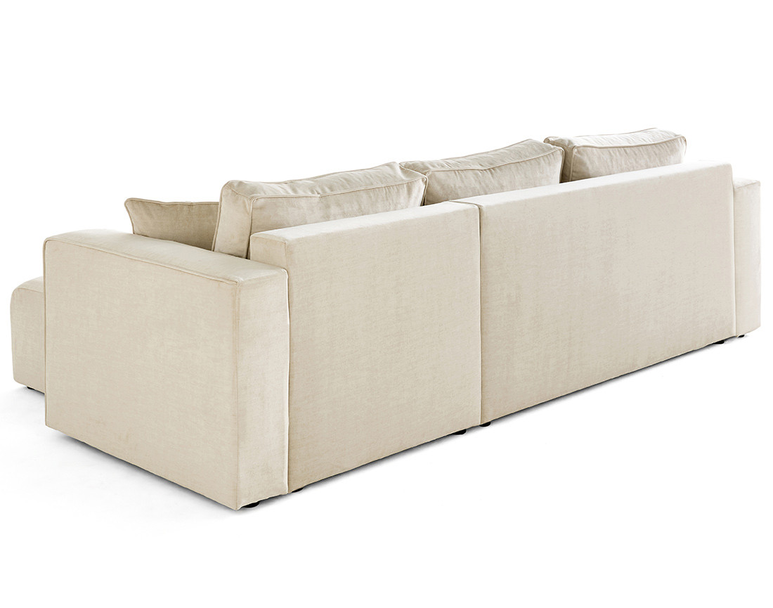 Canapé d'angle déhoussable réversible 4 places en velours Topaze Canapé d'angle déhoussable réversible 4 places en velours Topaze