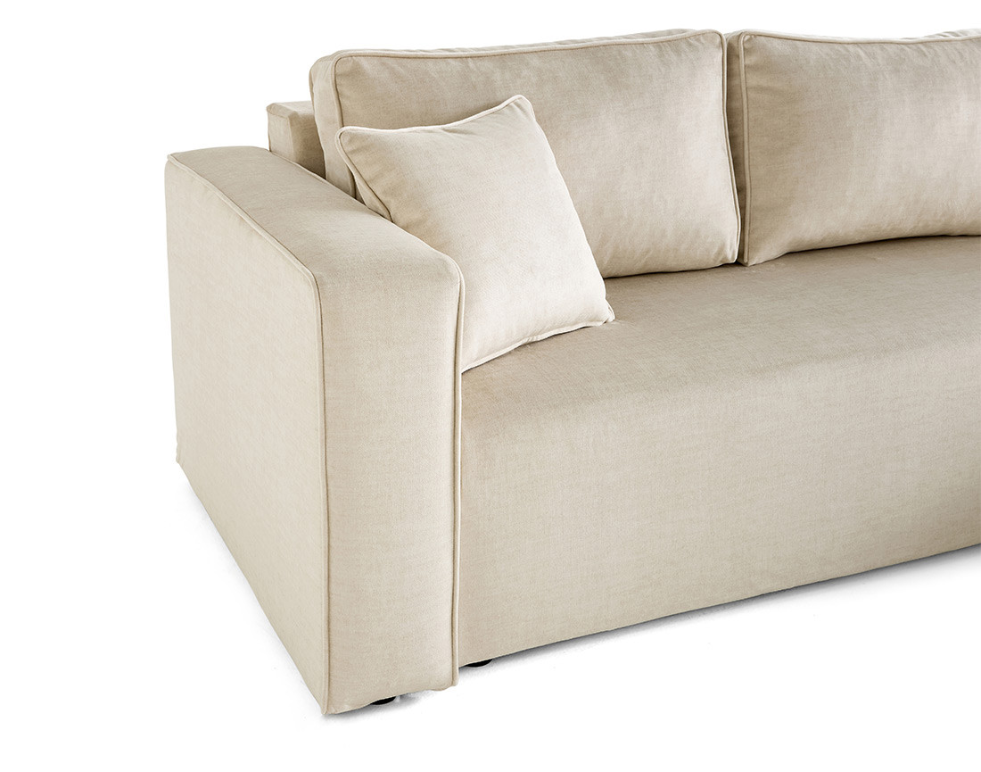 Canapé d'angle déhoussable réversible 4 places en velours Topaze Canapé d'angle déhoussable réversible 4 places en velours Topaze