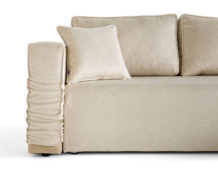 Canapé d'angle déhoussable réversible 4 places en velours Topaze