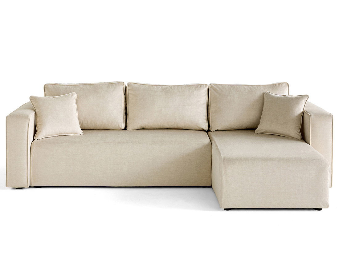 Canapé d'angle déhoussable réversible 4 places en velours Topaze Canapé d'angle déhoussable réversible 4 places en velours Topaze