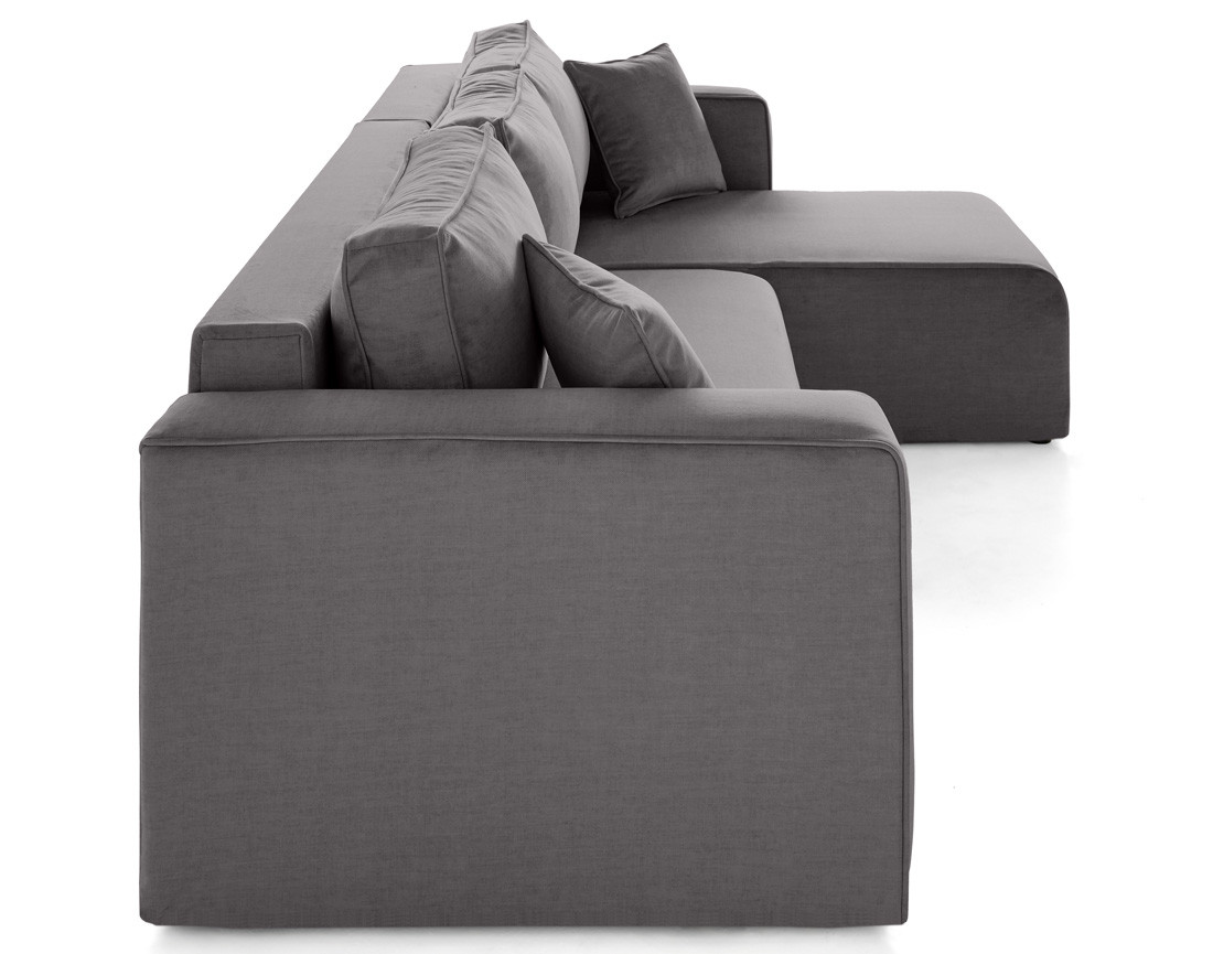 Canapé d'angle déhoussable réversible 4 places en velours Topaze Canapé d'angle déhoussable réversible 4 places en velours Topaze