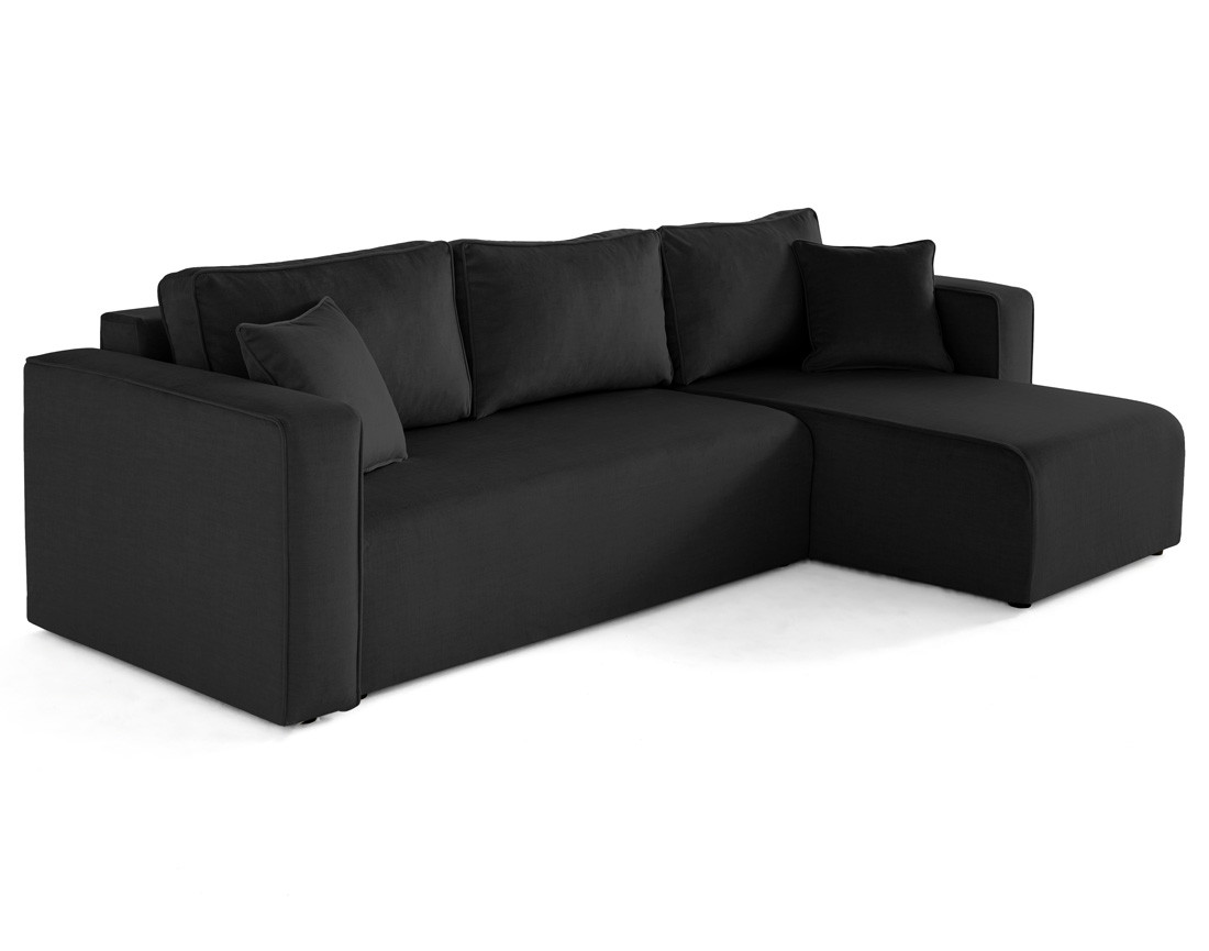 Canapé d'angle déhoussable réversible 4 places en velours Topaze Canapé d'angle déhoussable réversible 4 places en velours Topaze