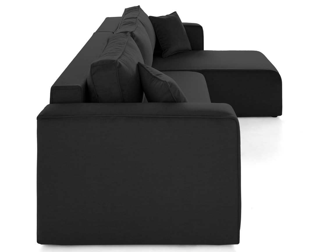 Canapé d'angle déhoussable réversible 4 places en velours Topaze Canapé d'angle déhoussable réversible 4 places en velours Topaze