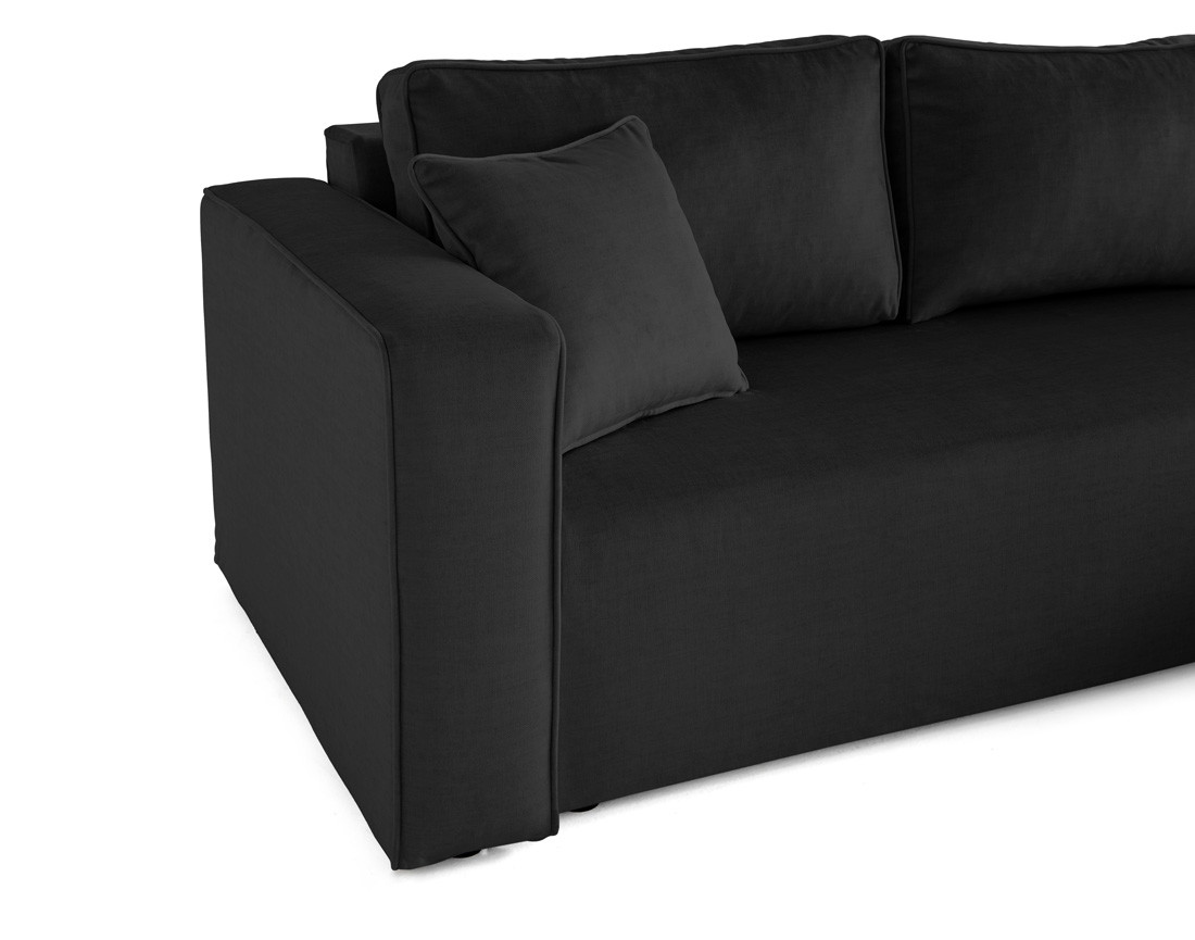 Canapé d'angle déhoussable réversible 4 places en velours Topaze Canapé d'angle déhoussable réversible 4 places en velours Topaze