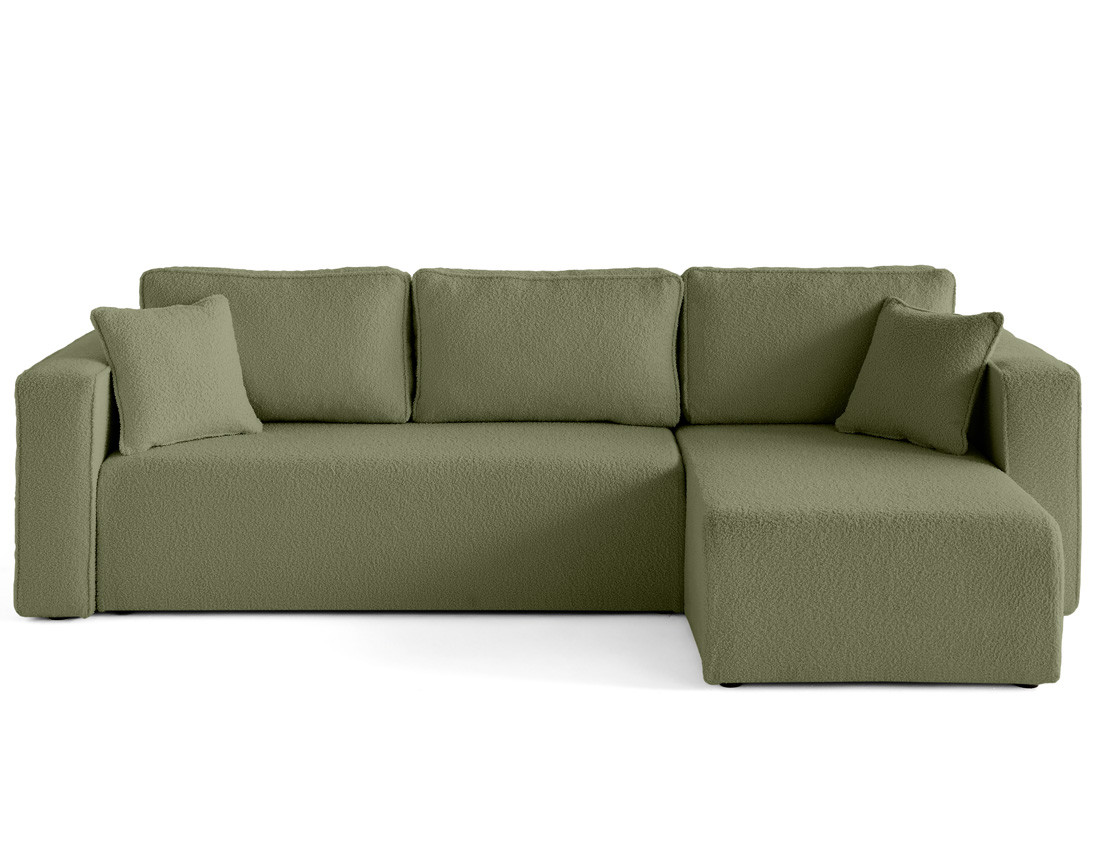 Housse en tissu bouclette pour canapé d'angle réversible 4 places Topaze