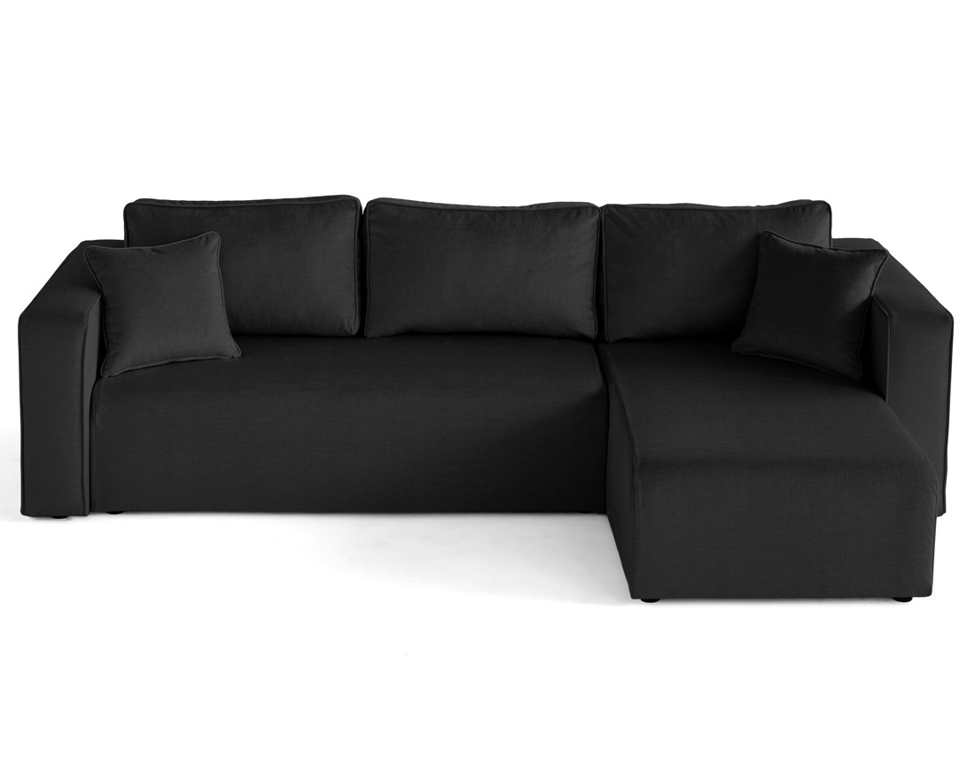 Canapé d'angle déhoussable réversible 4 places en velours Topaze Canapé d'angle déhoussable réversible 4 places en velours Topaze