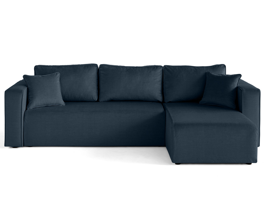 Housse en velours pour canapé d'angle réversible 4 places Topaze