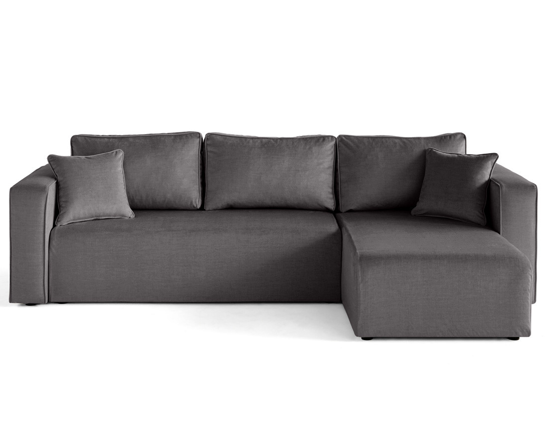 Housse en velours pour canapé d'angle réversible 4 places Topaze