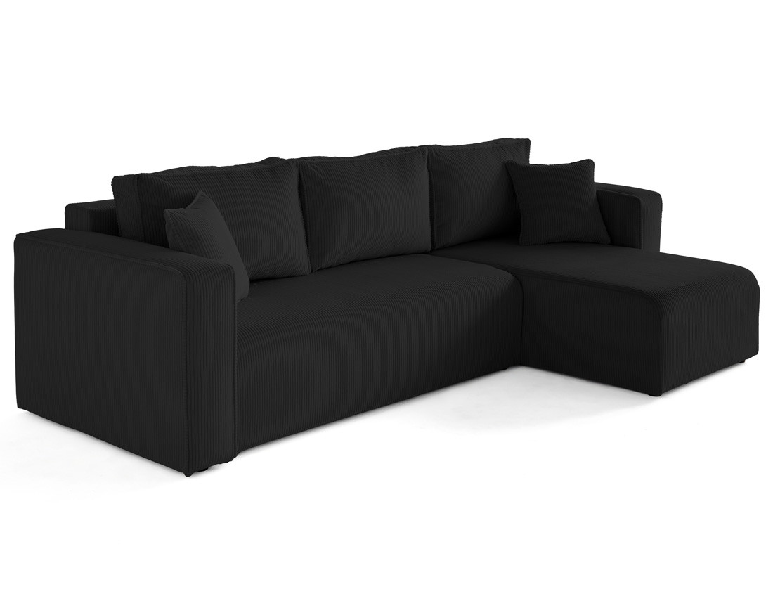 Canapé d'angle déhoussable réversible 4 places en velours côtelé Topaze Canapé d'angle déhoussable réversible 4 places en velours côtelé Topaze