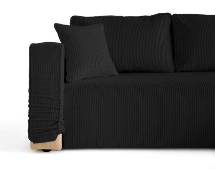 Canapé d'angle déhoussable réversible 4 places en velours côtelé Topaze