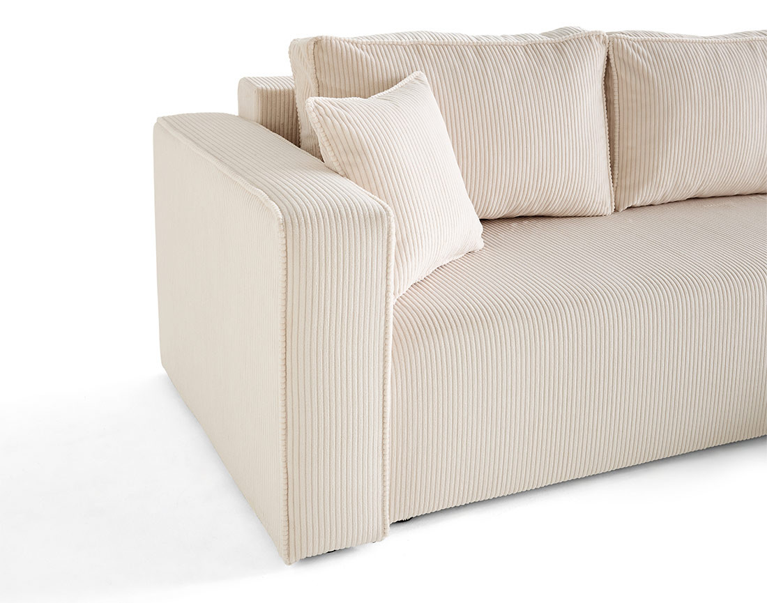 Canapé d'angle déhoussable réversible 4 places en velours côtelé Topaze Canapé d'angle déhoussable réversible 4 places en velours côtelé Topaze