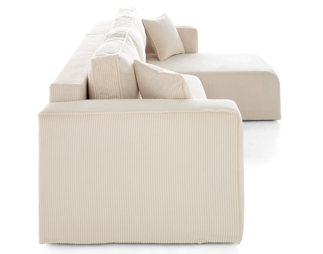 Canapé d'angle déhoussable réversible 4 places en velours côtelé Topaze Canapé d'angle déhoussable réversible 4 places en velours côtelé Topaze