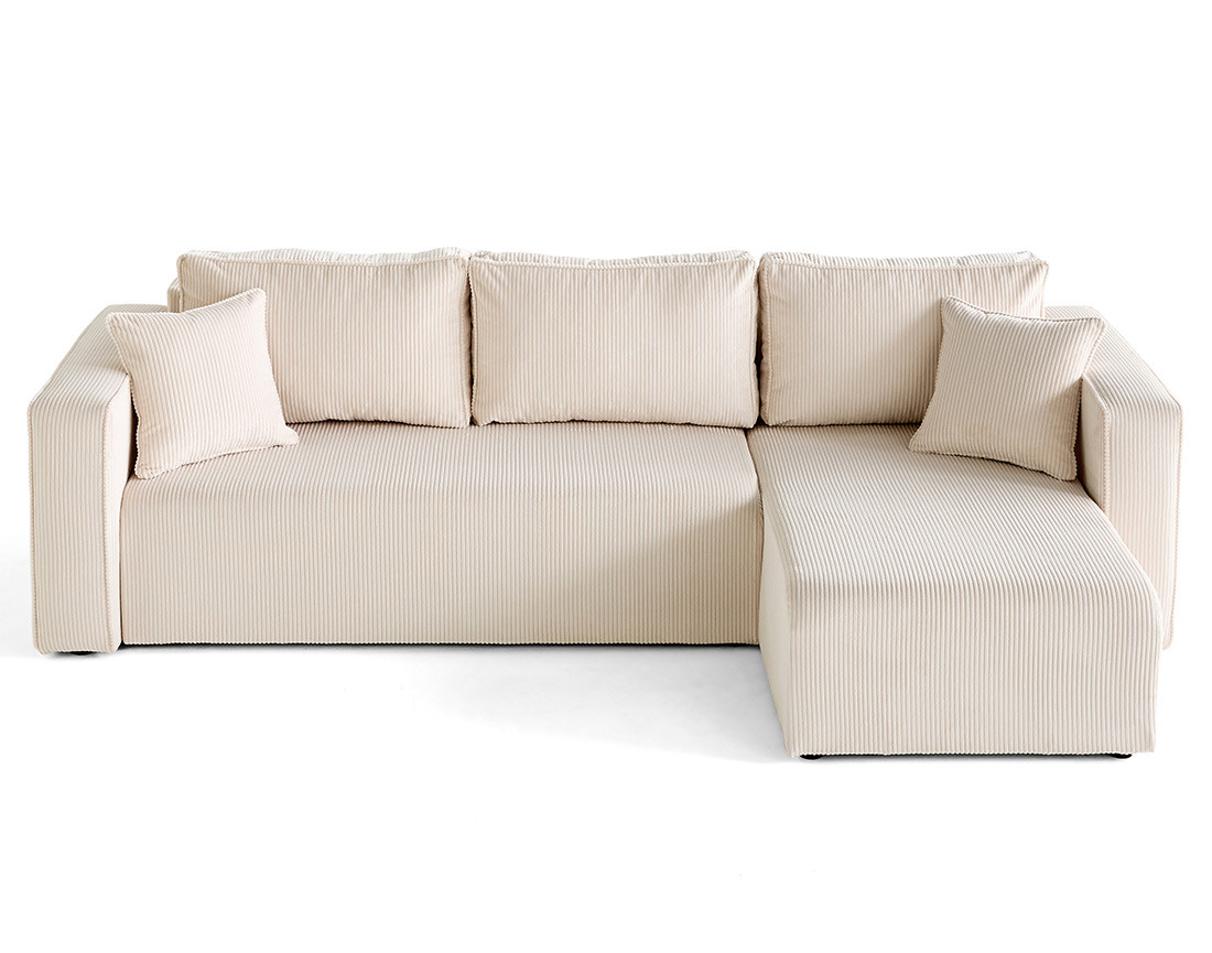 Canapé d'angle déhoussable réversible 4 places en velours côtelé Topaze Canapé d'angle déhoussable réversible 4 places en velours côtelé Topaze