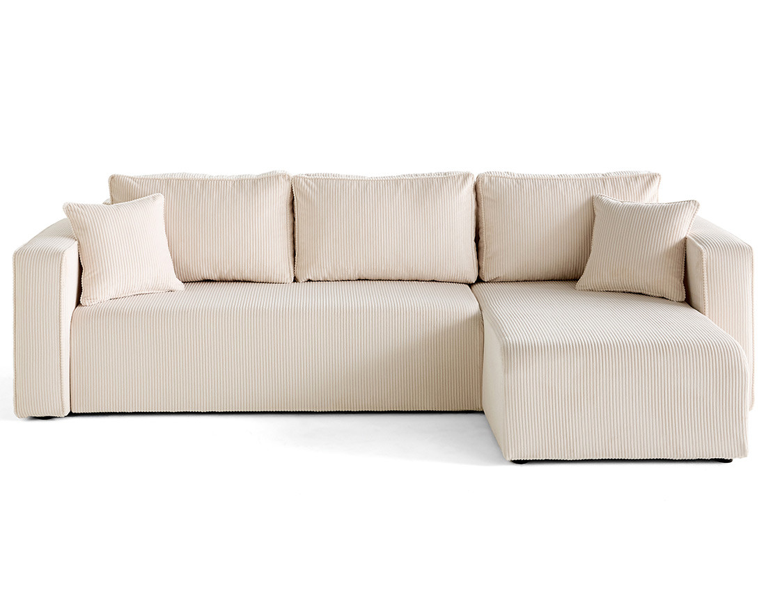 Canapé d'angle déhoussable réversible 4 places en velours côtelé Topaze Canapé d'angle déhoussable réversible 4 places en velours côtelé Topaze