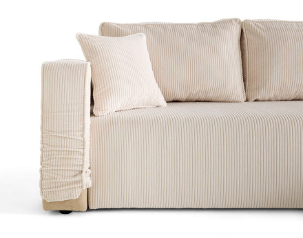 Canapé d'angle déhoussable réversible 4 places en velours côtelé Topaze