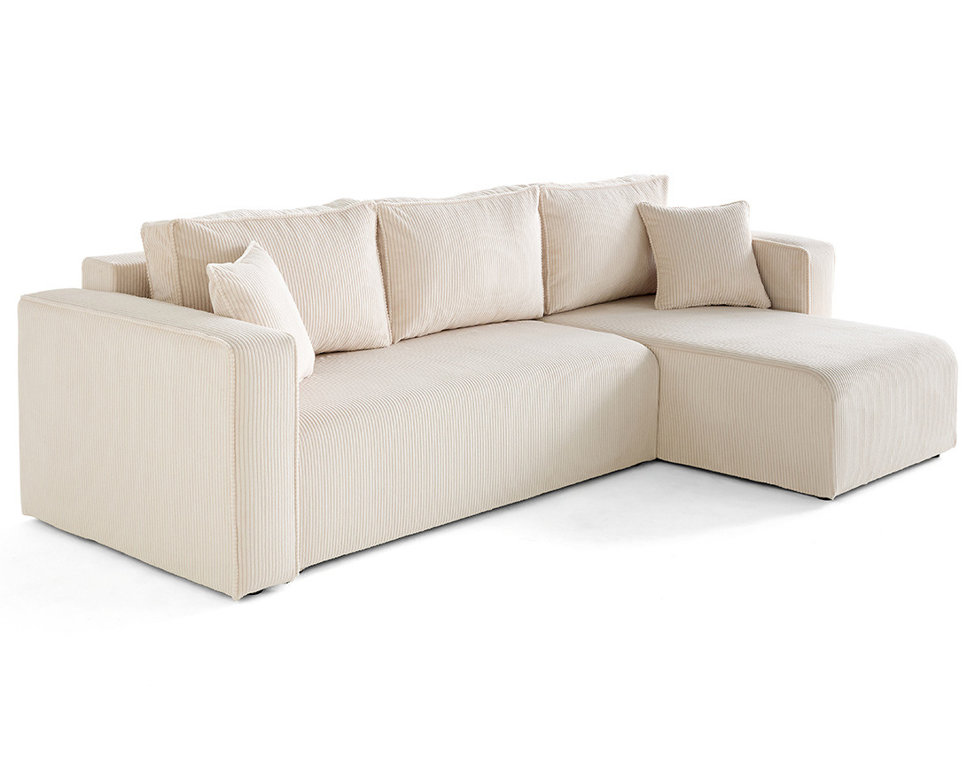 Canapé d'angle déhoussable réversible 4 places en velours côtelé Topaze Canapé d'angle déhoussable réversible 4 places en velours côtelé Topaze