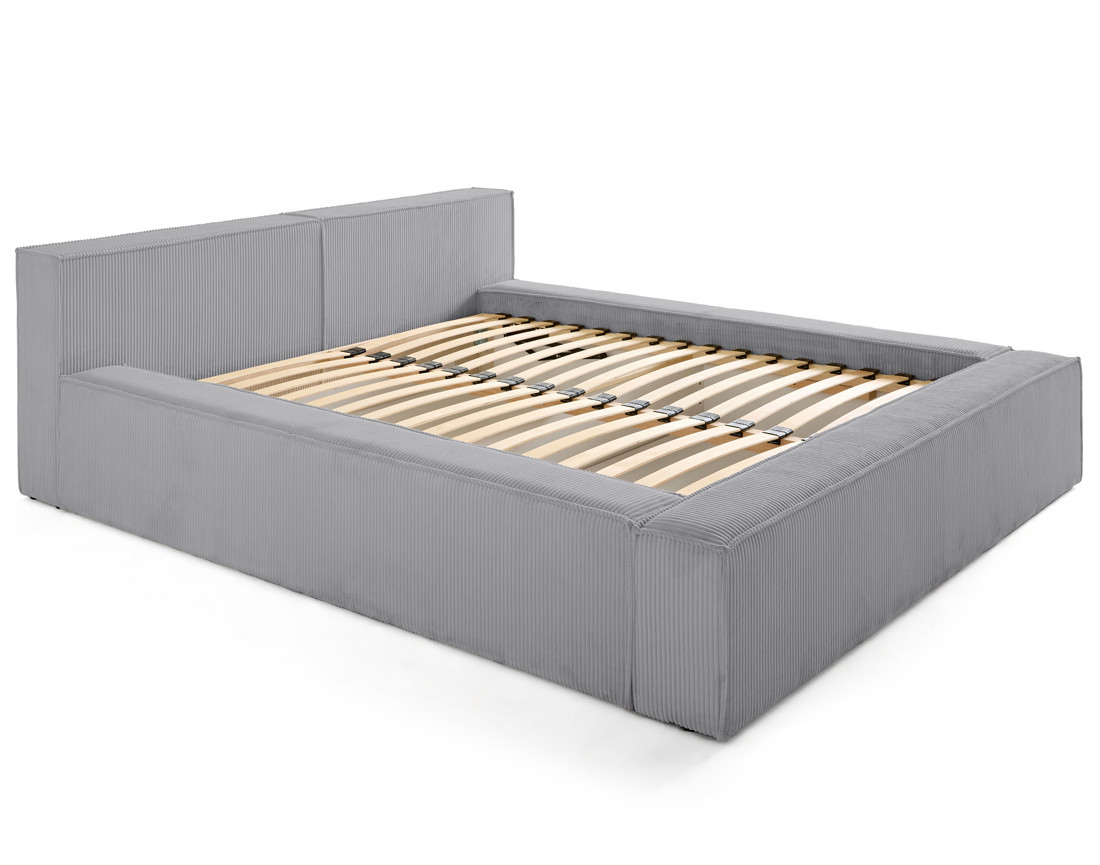 Lit coffre 140x190 cm sommier inclus en velours côtelé Stella Lit coffre 140x190 cm sommier inclus en velours côtelé Stella