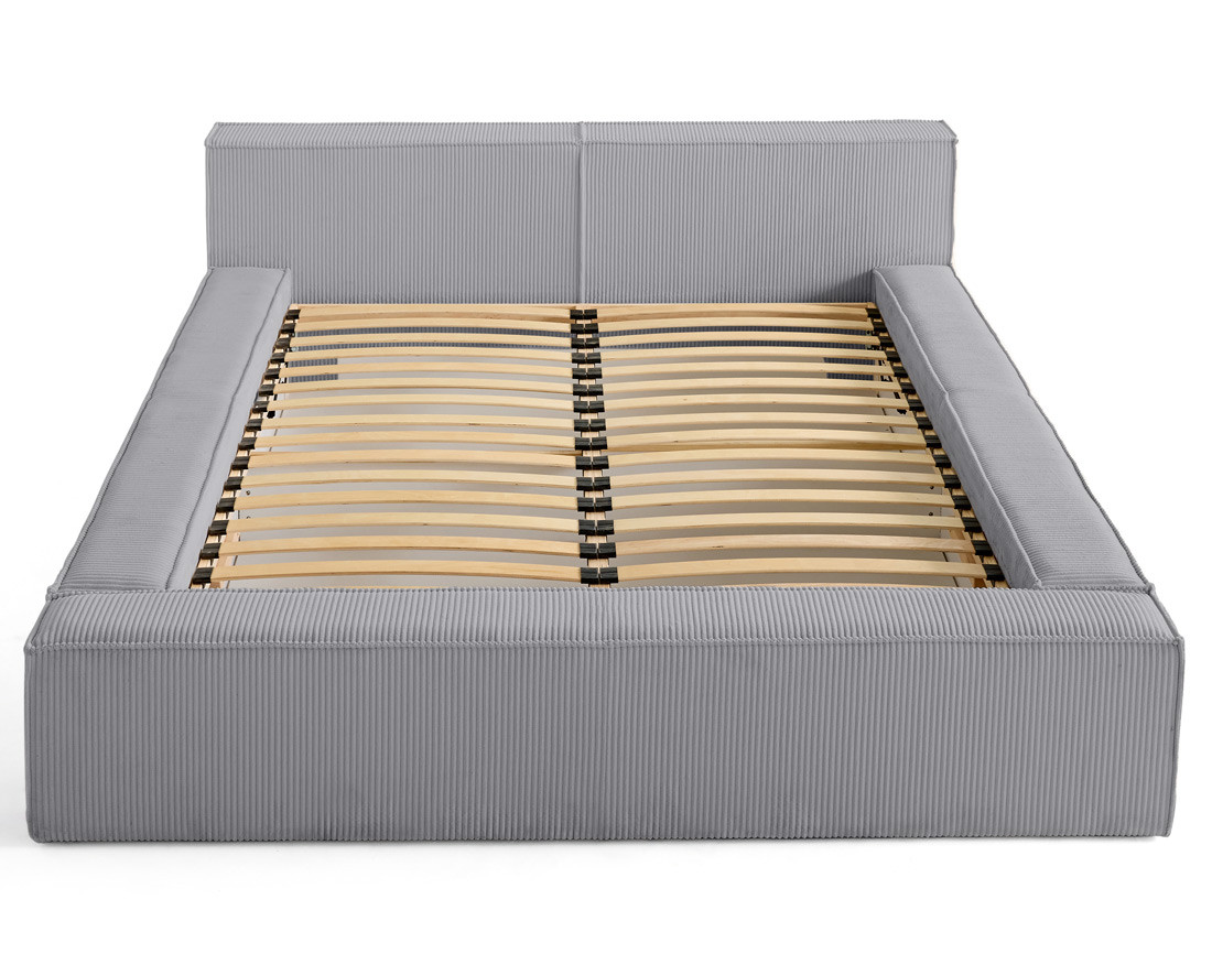 Lit coffre 140x190 cm sommier inclus en velours côtelé Stella Lit coffre 140x190 cm sommier inclus en velours côtelé Stella