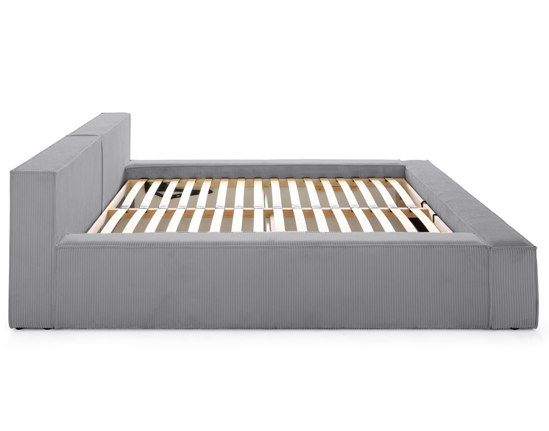 Lit coffre 140x190 cm sommier inclus en velours côtelé Stella Lit coffre 140x190 cm sommier inclus en velours côtelé Stella