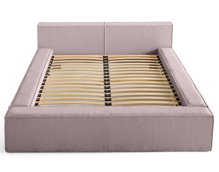 Lit coffre 180x200 cm sommier inclus en velours côtelé Stella