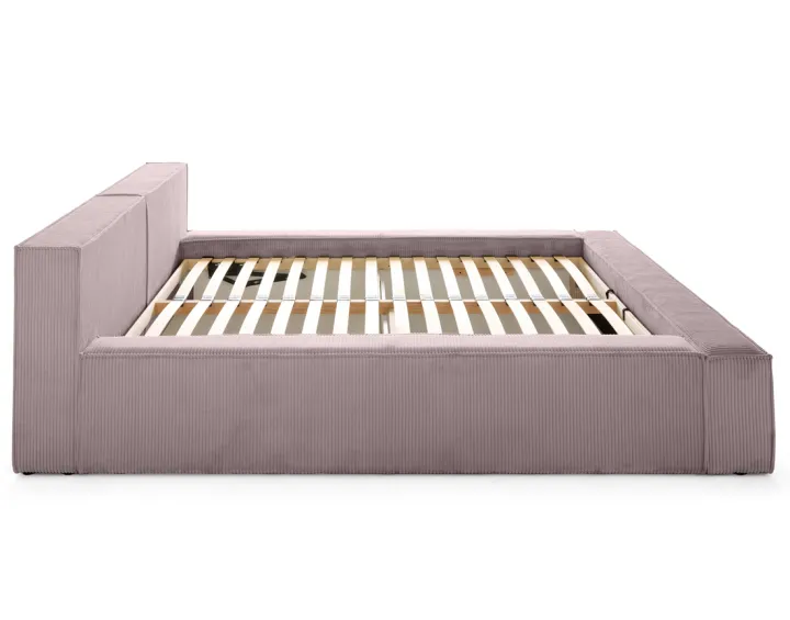 Lit coffre 180x200 cm sommier inclus en velours côtelé Stella