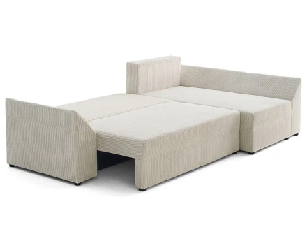 Canapé d'angle réversible 4 places convertible avec coffre en velours côtelé Mike