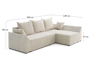 Canapé d'angle réversible 4 places convertible Mike - Best Mobilier