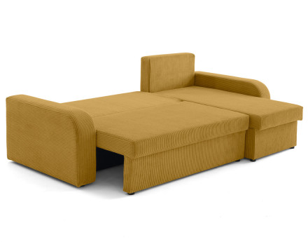 Canapé d'angle réversible convertible avec coffres 4 places en velours côtelé Valos