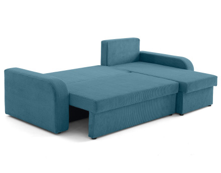 Canapé d'angle réversible convertible avec coffres 4 places en velours côtelé Valos