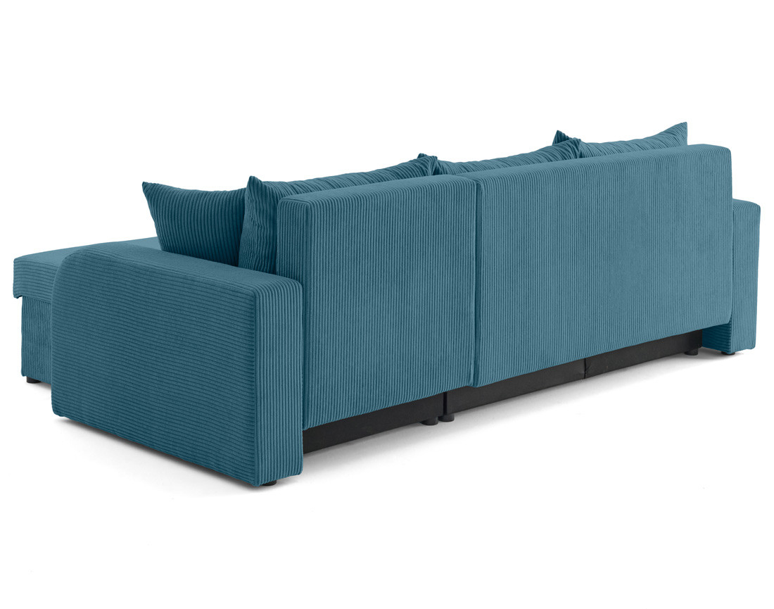 Canapé d'angle réversible convertible avec coffres 4 places en velours côtelé Valos