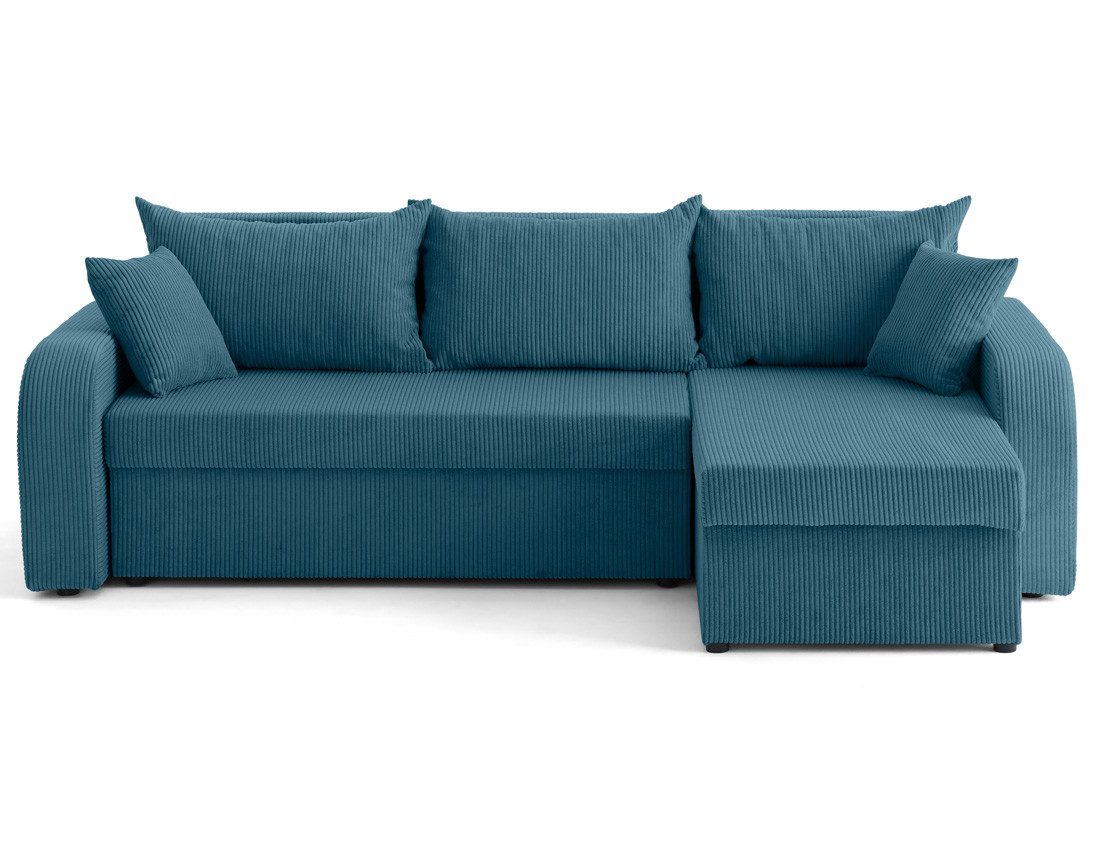 Canapé d'angle réversible convertible avec coffres 4 places en velours côtelé Valos