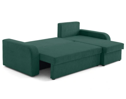 Canapé d'angle réversible convertible avec coffres 4 places en velours côtelé Valos