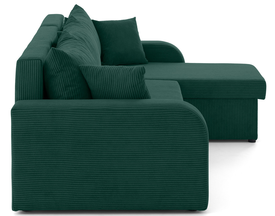 Canapé d'angle réversible convertible avec coffres 4 places en velours côtelé Valos